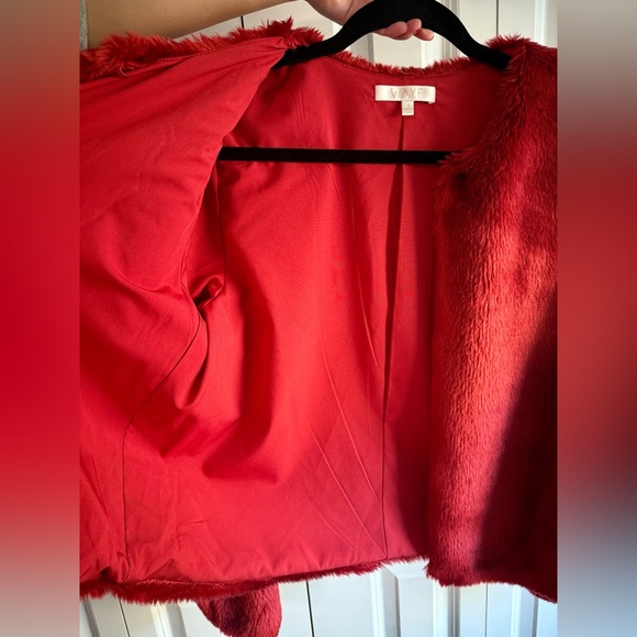 Wayf Red Teddy Jacket - Picture 2 of 2